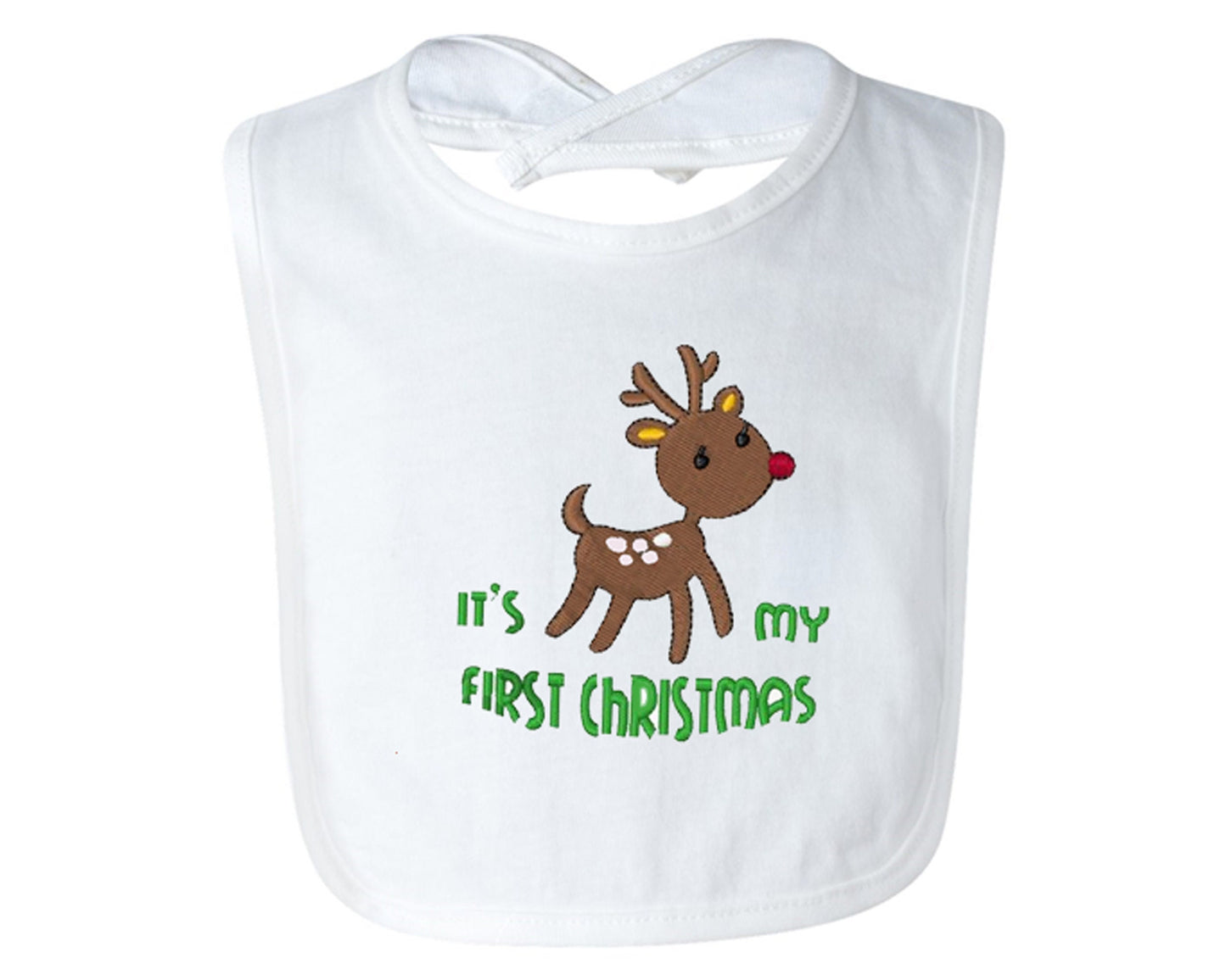 My First Christmas Baby Bib, Embroidered Bib, Custom Baby Bib, Cute Custom Bib, Baby Gift