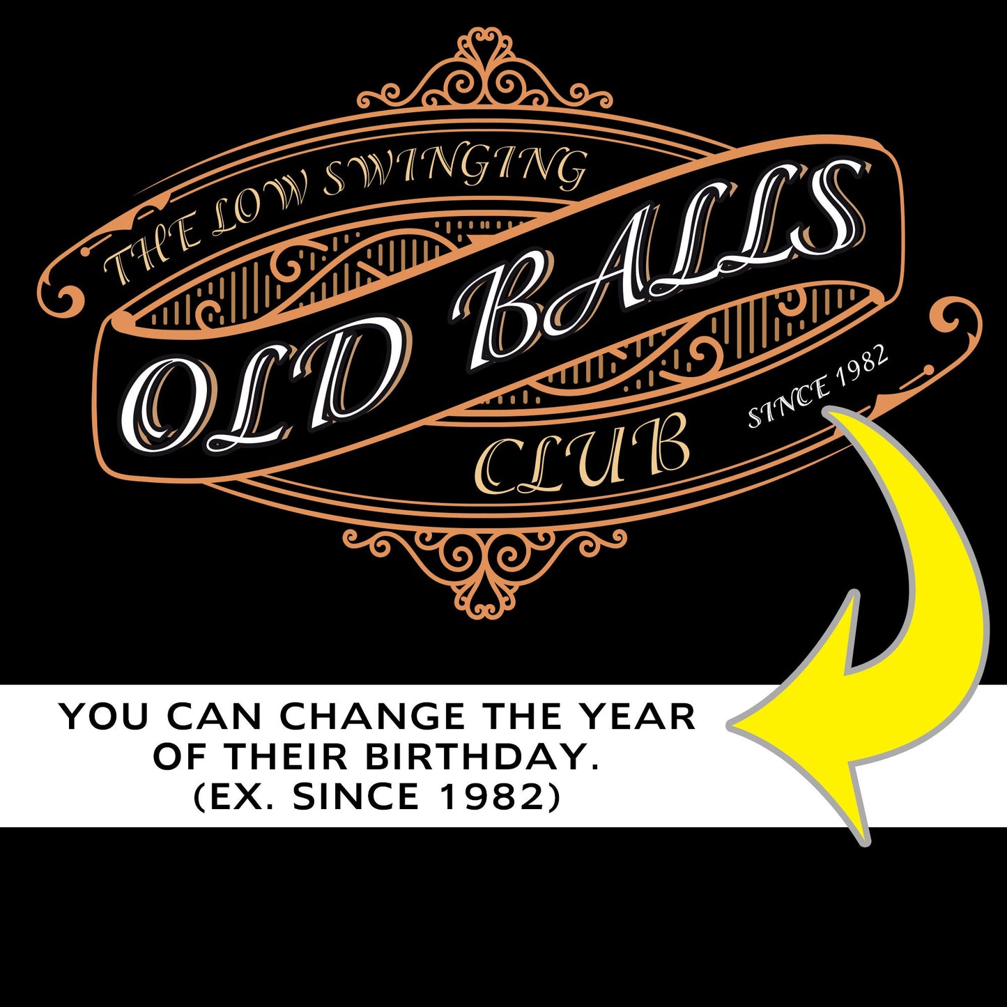 The Old Balls Club, Customizable Birthday Over the Hill T-Shirt, Old Man Birthday Shirt