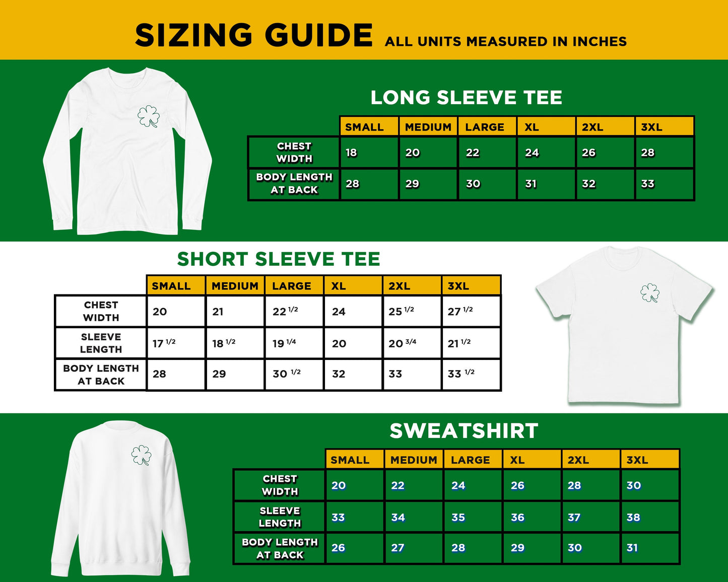 Saint Patricks Four Leaf Clover, Simple Design St Patricks Day T-Shirt, Long Sleeve T-Shirt and Sweatshirt, Luck of the Irish Shirt
