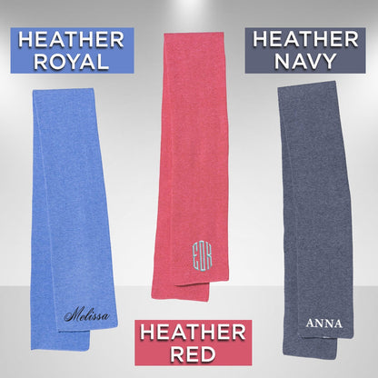 Custom Scarf, Warm Cozy Embroidered Scarf, Personalized Scarf, Knit Monogram Scarf