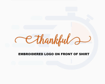 Thankful Sweatshirt, Thanksgiving Embroidered Sweater, Fall Crewneck, Minimalist, Cozy