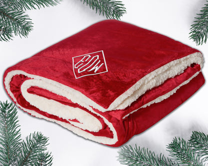 Personalized Sherpa Blanket, Custom Embroidered Throw Blanket, Custom Soft Blanket, Christmas Gift, Home Decor