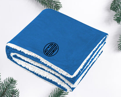 Personalized Sherpa Blanket, Custom Embroidered Throw Blanket, Custom Soft Blanket, Christmas Hanukkah Gift,