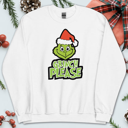 Grinch Please Christmas Sweatshirt, Grinch Please, Grinch Funny Christmas Sweater