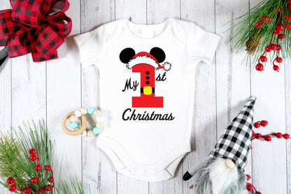 Disney Baby Onesie, First Baby Christmas, Disney Romper First Christmas, Baby First Christmas
