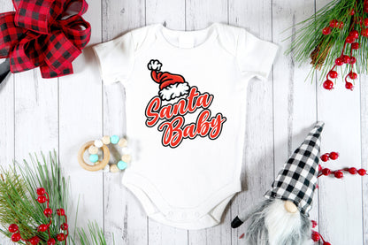 Christmas baby Outfit, Santa baby super soft baby girl Retro Santa Christmas outfit, Santa baby retro Romper