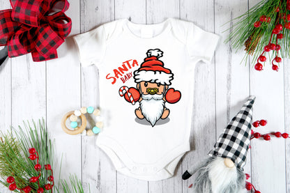 Santa Baby Onesie, Santa with Baby Dressed up as Santa, Baby First Christmas, Unisex Cute Christmas Onesie, Newborn Baby Home Coming Gift