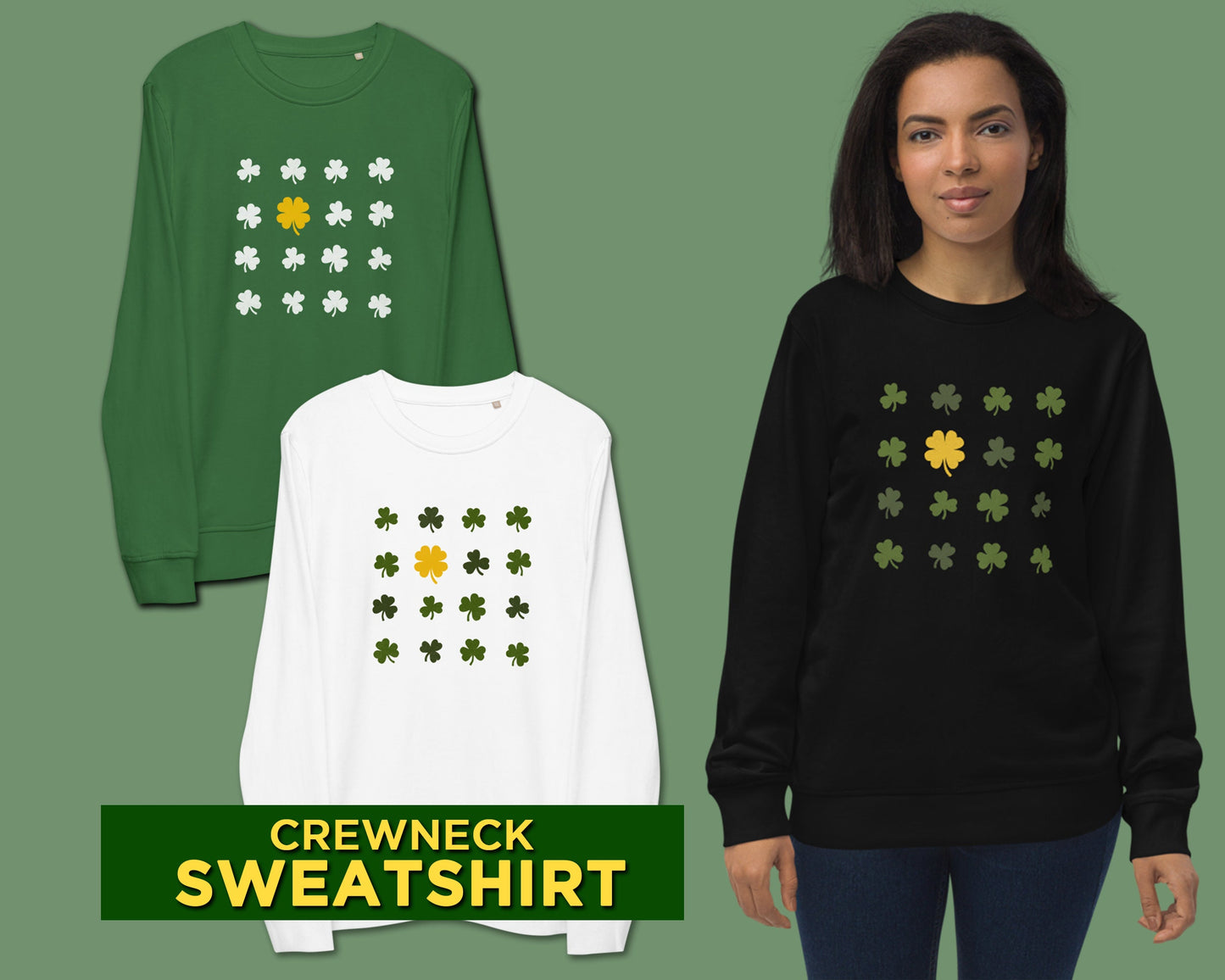 Saint Patricks Day T-Shirt Four Leaf Clover, New Design St Patricks Day T-Shirt, Long Sleeve T-Shirt and Sweatshirt, Luck of the Irish Shirt