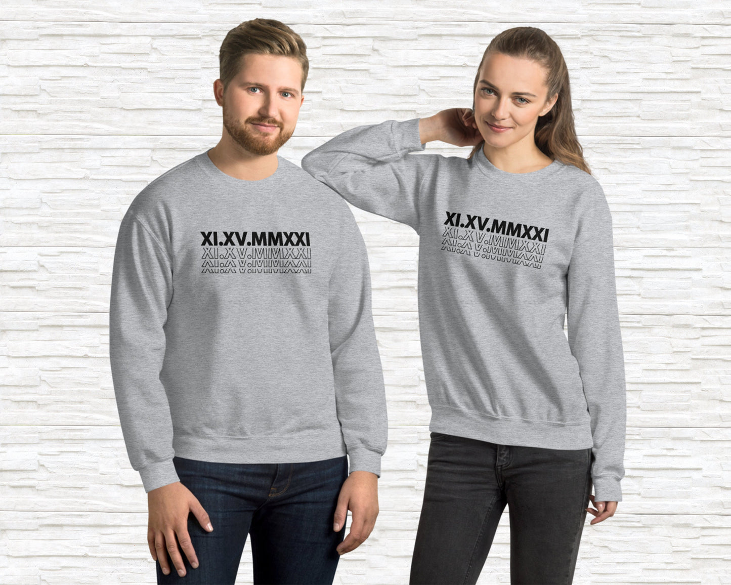 New Design Custom Printed Roman Numeral Shirts,  Couples Gift, Personalized Date, Engagements, Anniversaries, Bachelorette Gift