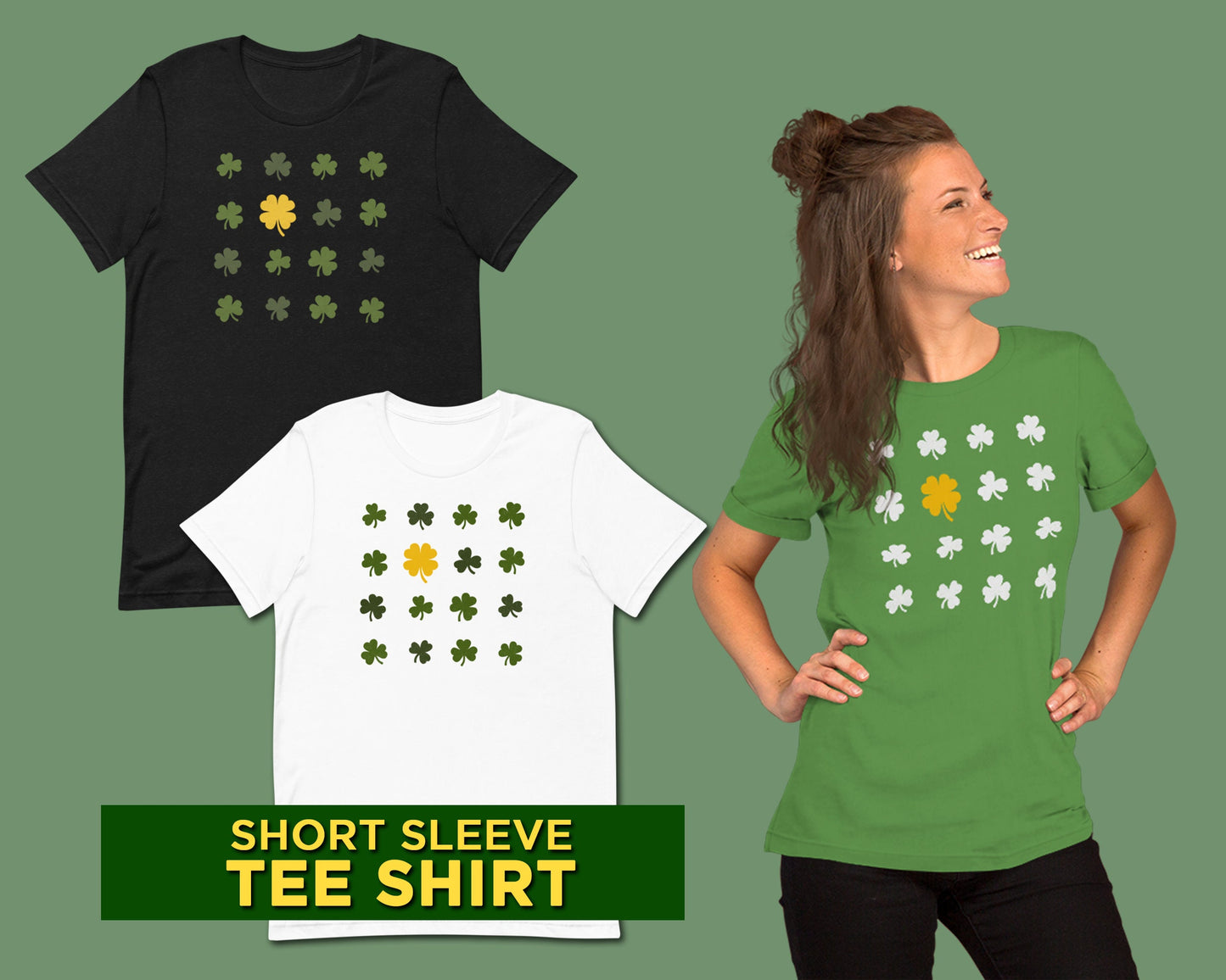 Saint Patricks Day T-Shirt Four Leaf Clover, New Design St Patricks Day T-Shirt, Long Sleeve T-Shirt and Sweatshirt, Luck of the Irish Shirt
