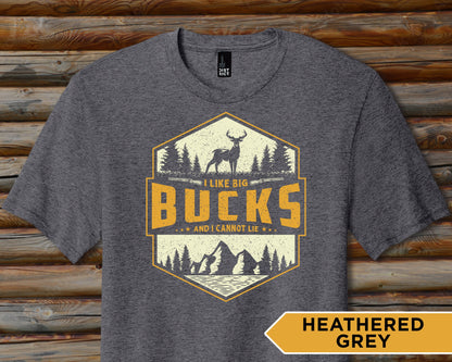 I Like Big Bucks Shirt, Hunting T Shirt Men, Funny Joke Hunting Shirt, Dad Hunter, Rude Offensive Gifts For Hunters, Deer Buck T-Shirts