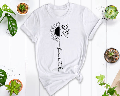 Flower Faith Shirt, Faith Shirt, Christian Gift, Faith Gift, Christian Shirts , Love and Grace Shirt, Flower Birds Faith Shirt, Jesus Shirt