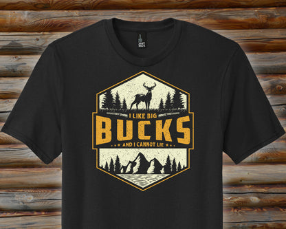 I Like Big Bucks Shirt, Hunting T Shirt Men, Funny Joke Hunting Shirt, Dad Hunter, Rude Offensive Gifts For Hunters, Deer Buck T-Shirts