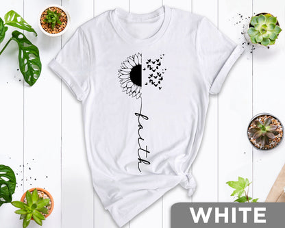 Flower Faith Shirt, Faith Shirt, Christian Gift, Faith Gift, Christian Shirts , Love and Grace Shirt, Flower Birds Faith Shirt, Jesus Shirt