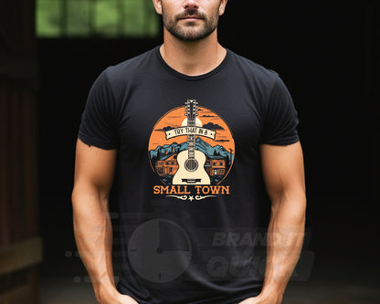 Try that in a Small Town Shirt, Small Town T-Shirt, Country Shirt, Country Small Town T-Shirt, American Flag Shirt, Guitar American Shirt