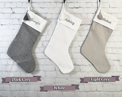 Custom Embroidered Christmas Stockings, Personalized Custom Name Christmas Stocking, Monogram Xmas Stocking, Family Stockings Embroidered