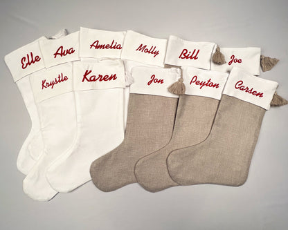 Custom Embroidered Christmas Stockings, Personalized Custom Name Christmas Stocking, Monogram Xmas Stocking, Family Stockings Embroidered