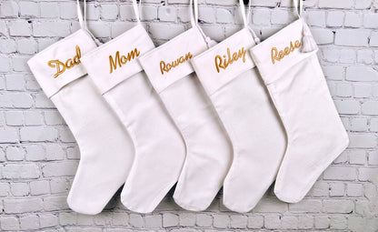 Custom Embroidered Christmas Stockings, Personalized Custom Name Christmas Stocking, Monogram Xmas Stocking, Family Stockings Embroidered